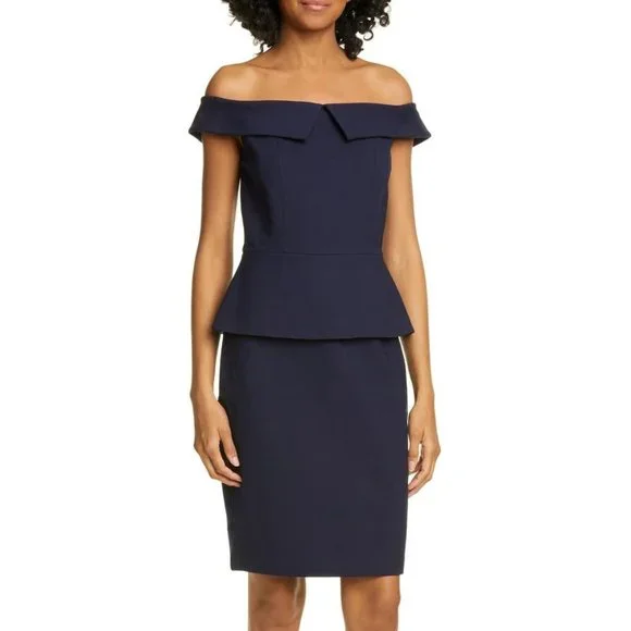 TED BAKER Bardot Off Shoulder Peplum Dress - Picture 2 of 12